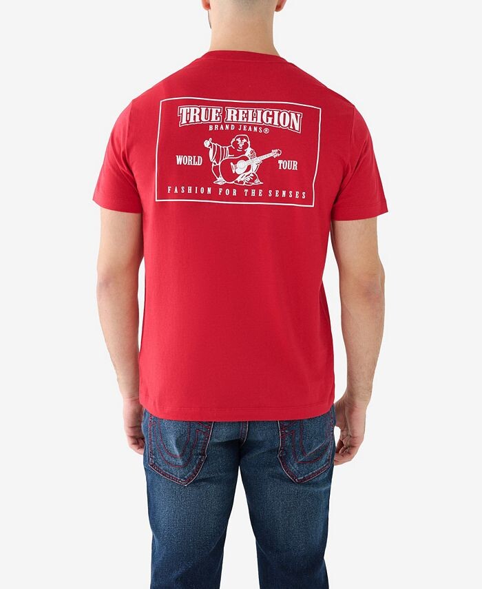 

Мужская футболка с подковой и короткими рукавами True Religion, красный