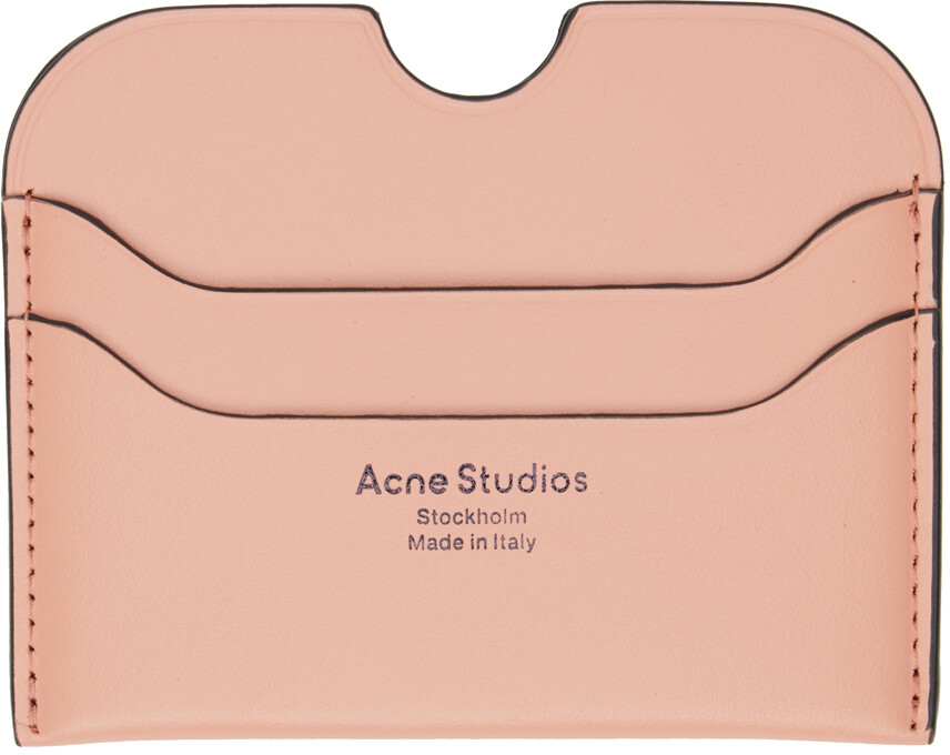 

Визитница розового цвета с логотипом Salmon Acne Studios