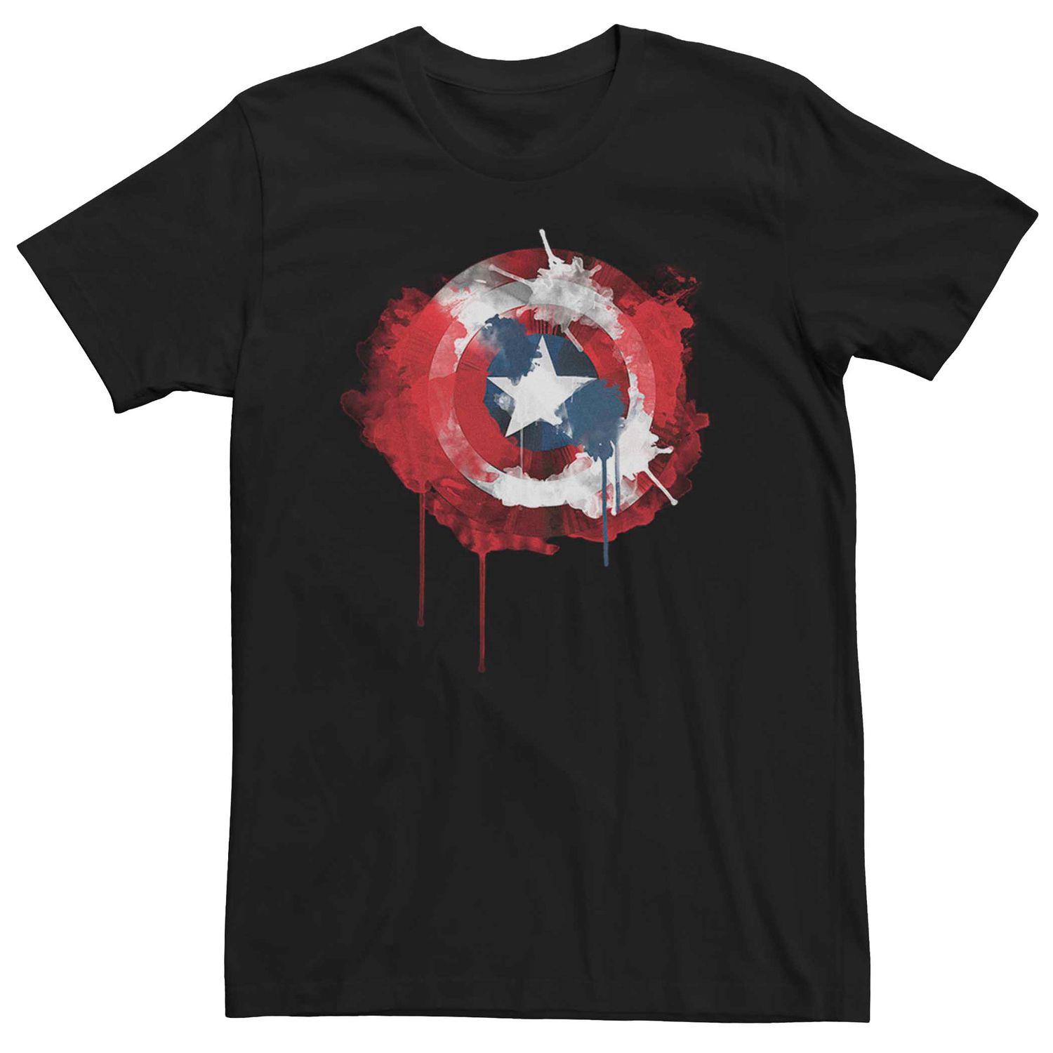 Мужская футболка с рисунком Капитана Америки Marvel с щитком и щитком Licensed Character