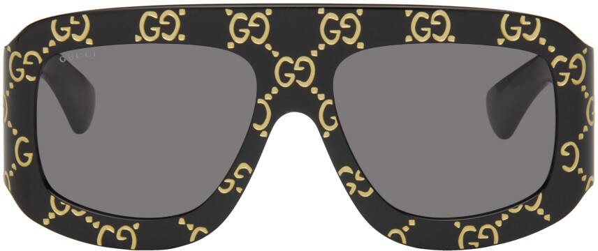 

Черные большие солнцезащитные очки Gucci