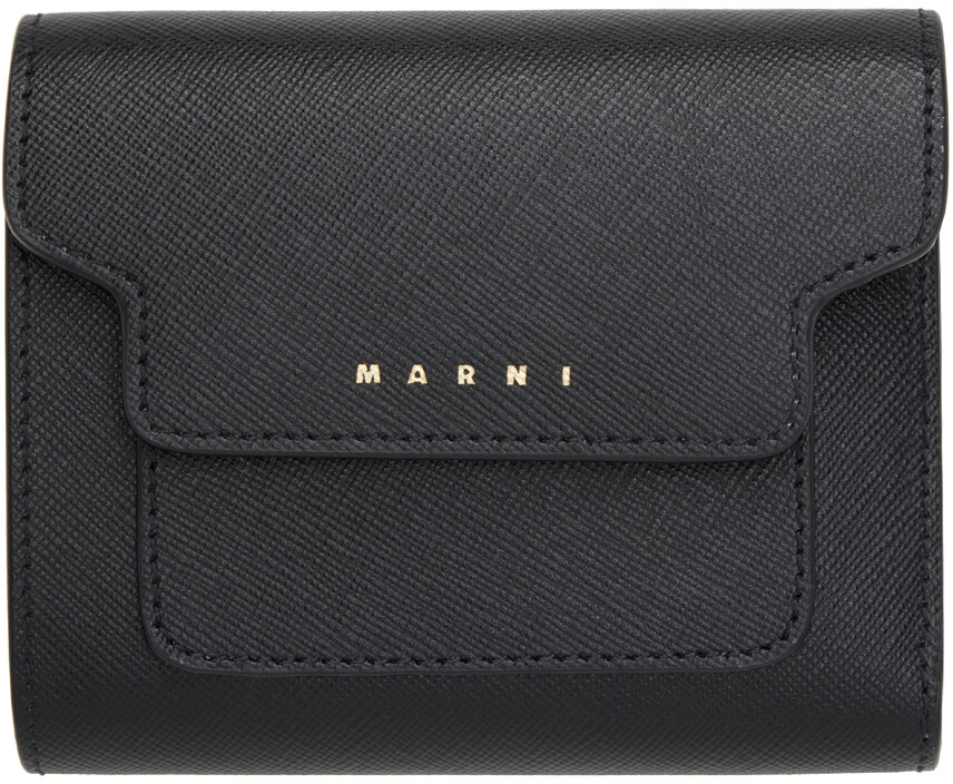 

Черный кошелек тройного сложения Marni