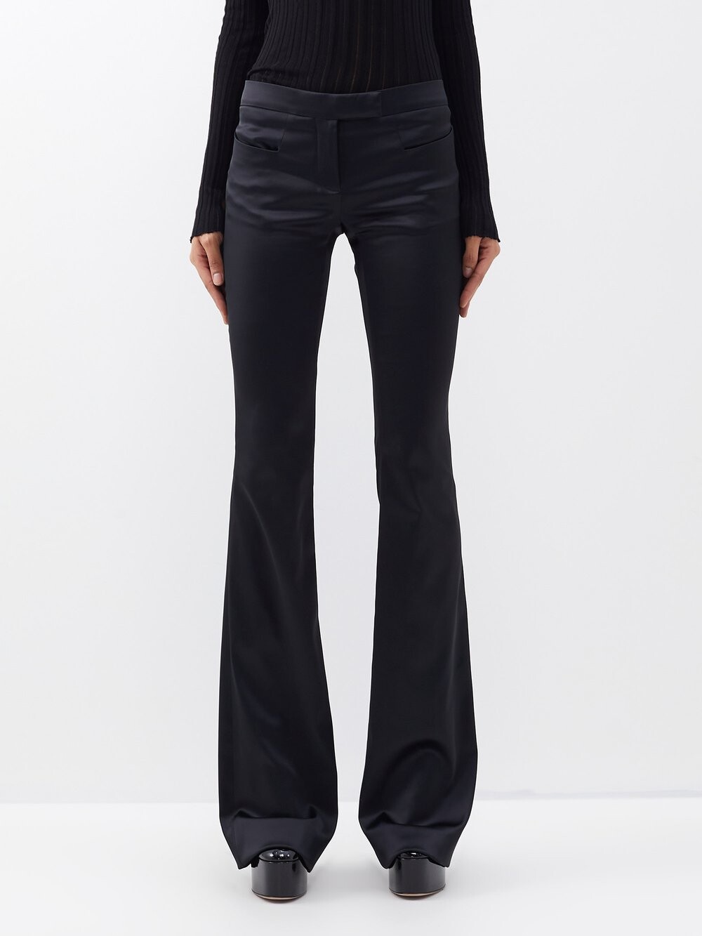 

Расклешенные брюки из атласа duchesse Tom Ford, черный