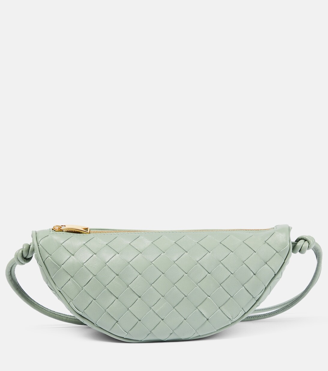 

Сумка через плечо Half Moon из кожи интреччато Bottega Veneta, зеленый