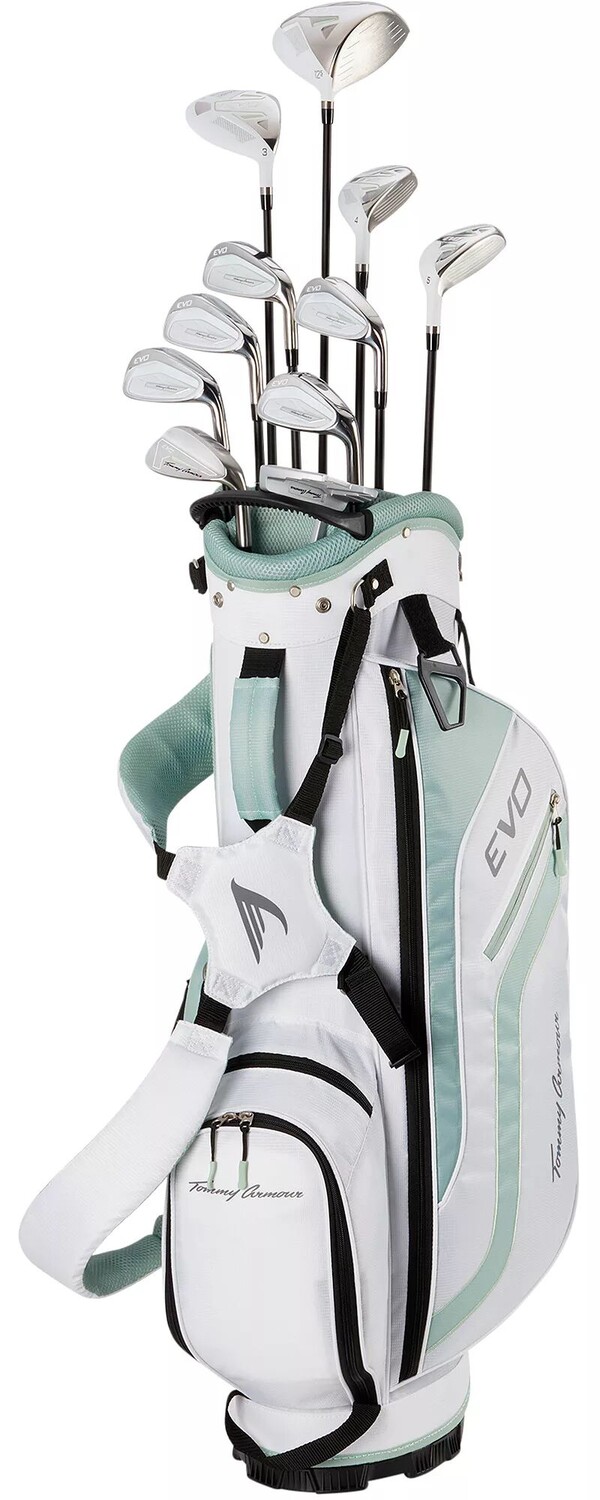 

Женский комплект Tommy Armour Golf 2024 EVO из 16 предметов, зеленый/белый