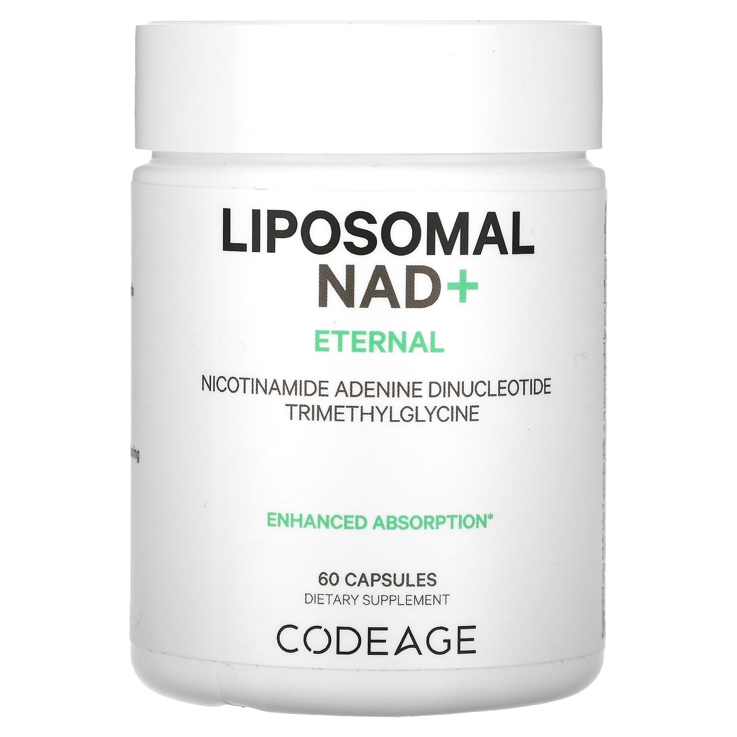 

Liposomal NAD +, Eternal, никотинамид аденин динуклеотид триметилглицин, 60 капсул, Codeage