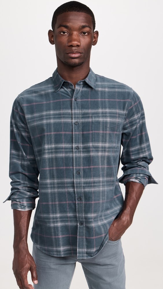 

Рубашка Vince Corduroy Plaid, синий