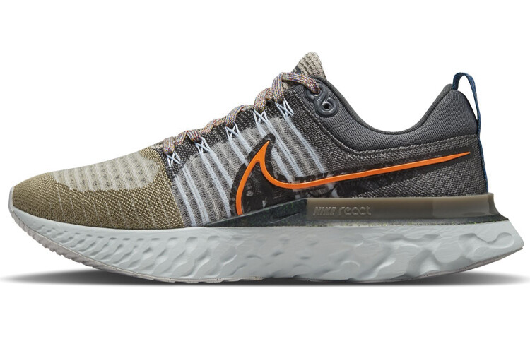

Nike React Infinity Run Flyknit 2 Серый/Коричневый/Оранжевый