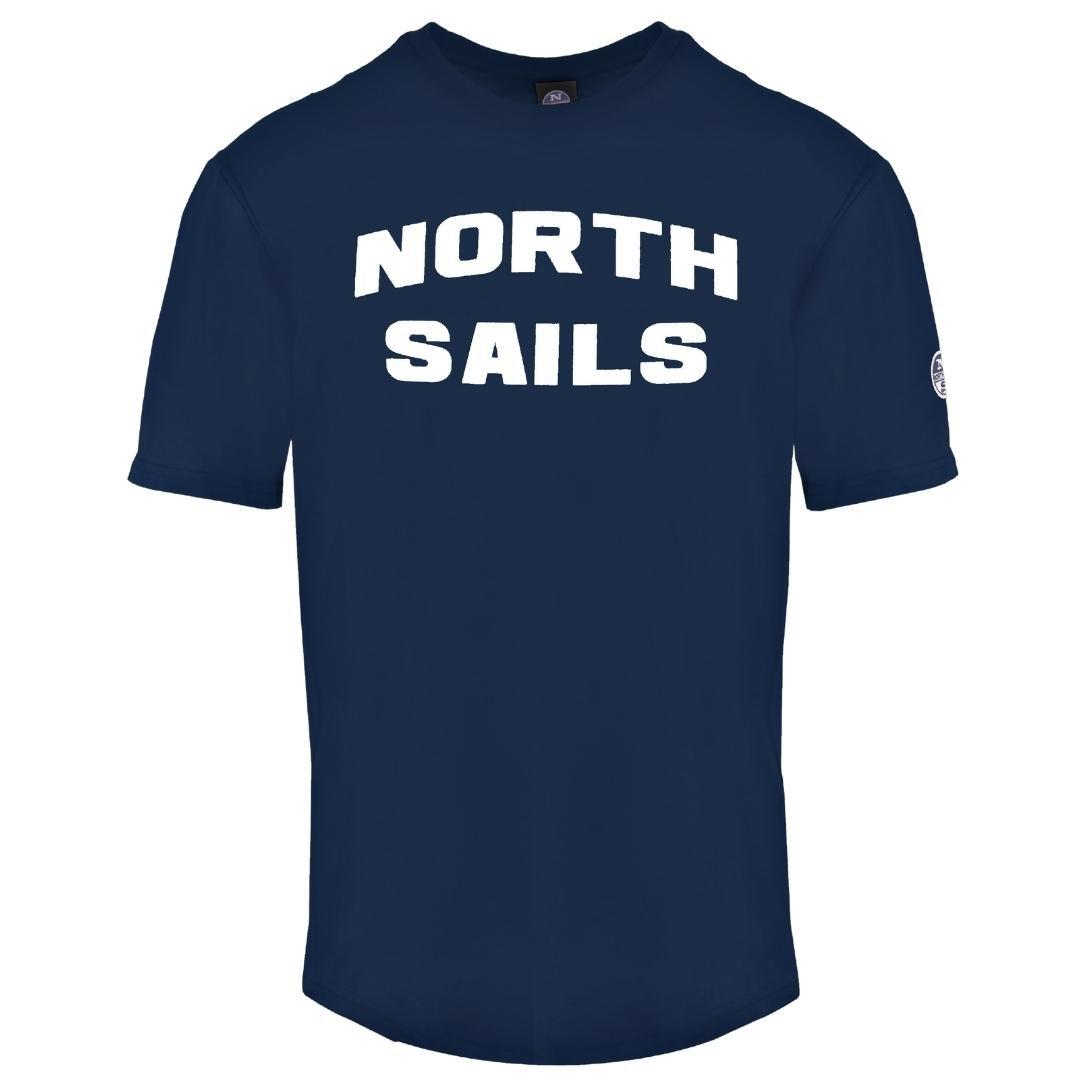 Темно-синяя футболка с логотипом бренда Block North Sails, синий цена и фото