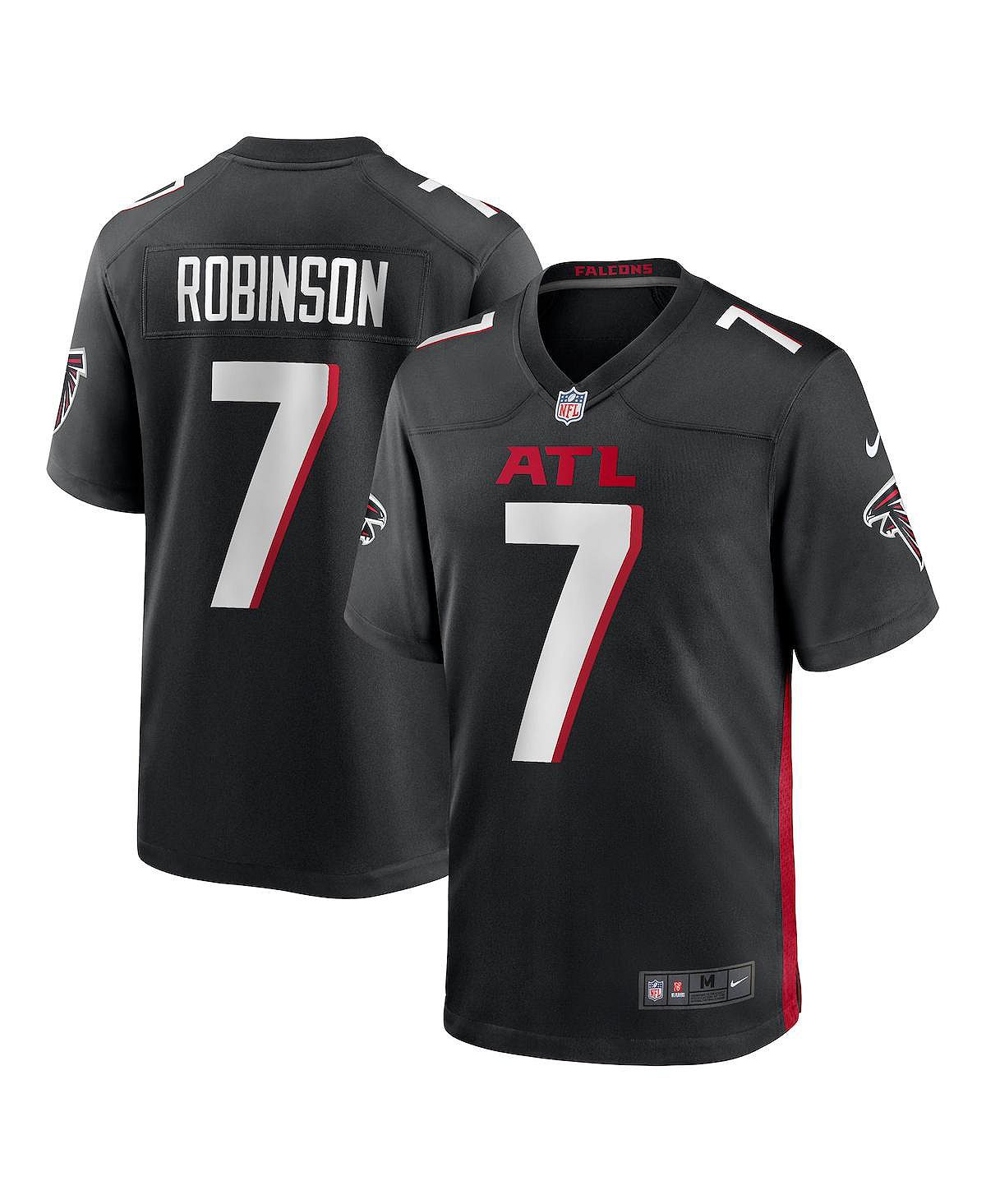 Мужская футболка Bijan Robinson Black Atlanta Falcons драфта НФЛ 2023 года, выбранная в первом раунде Nike