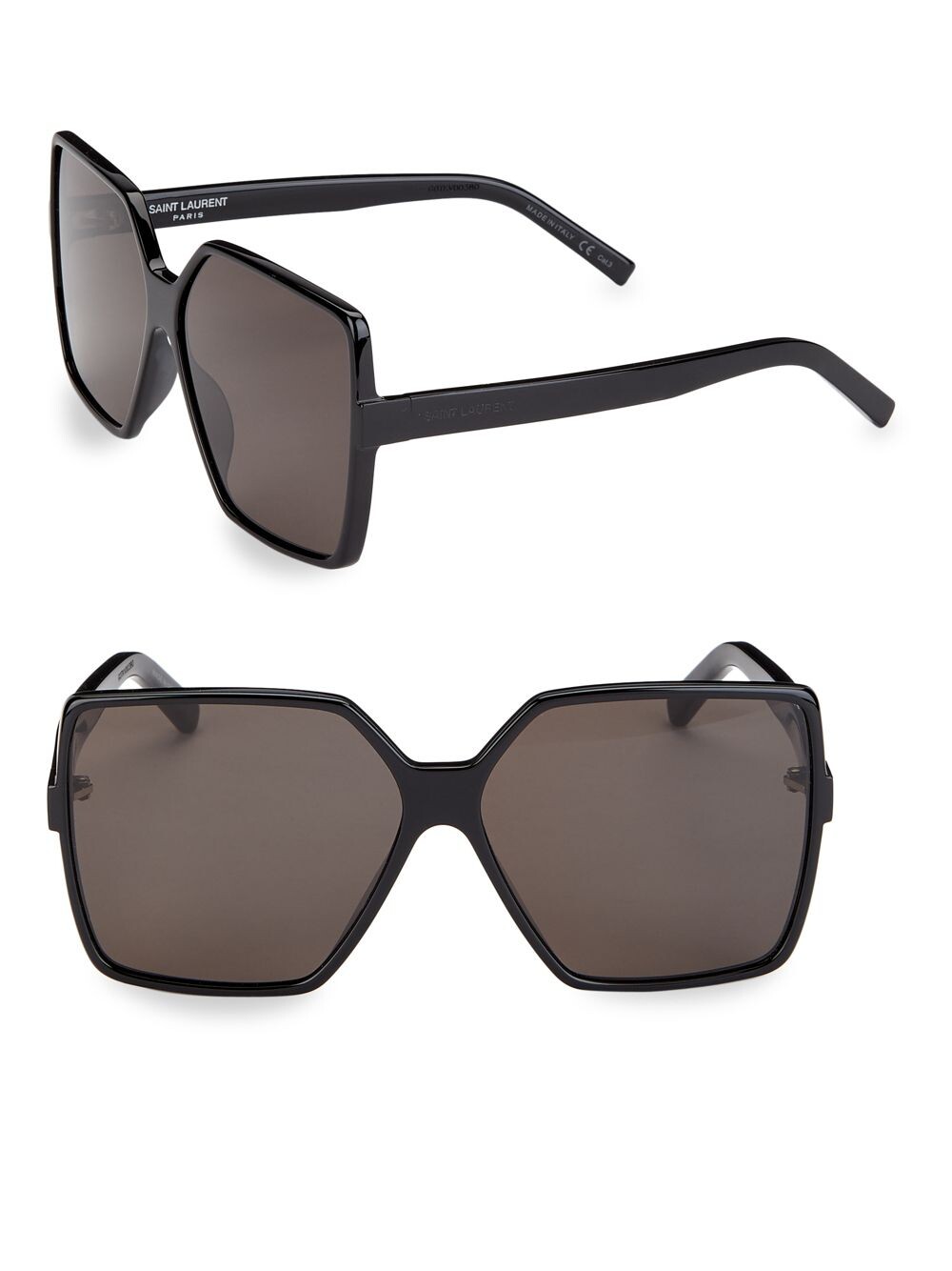 

Солнцезащитные очки New Wave Betty Square 63MM Saint Laurent, черный