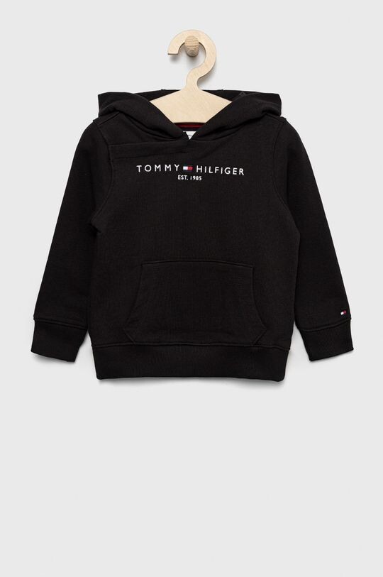 Детская хлопковая толстовка Tommy Hilfiger, черный толстовка с капюшоном tommy jeans by tommy hilfiger красный