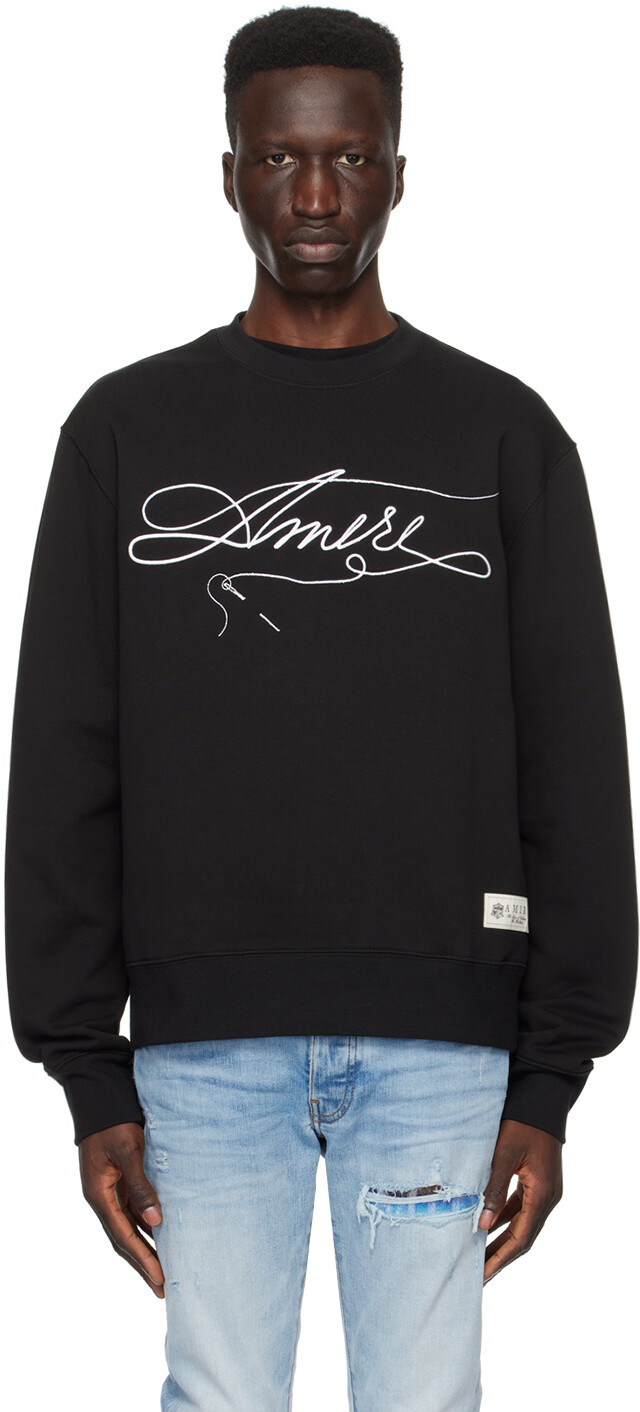 

Черный свитшот с вышивкой Amiri