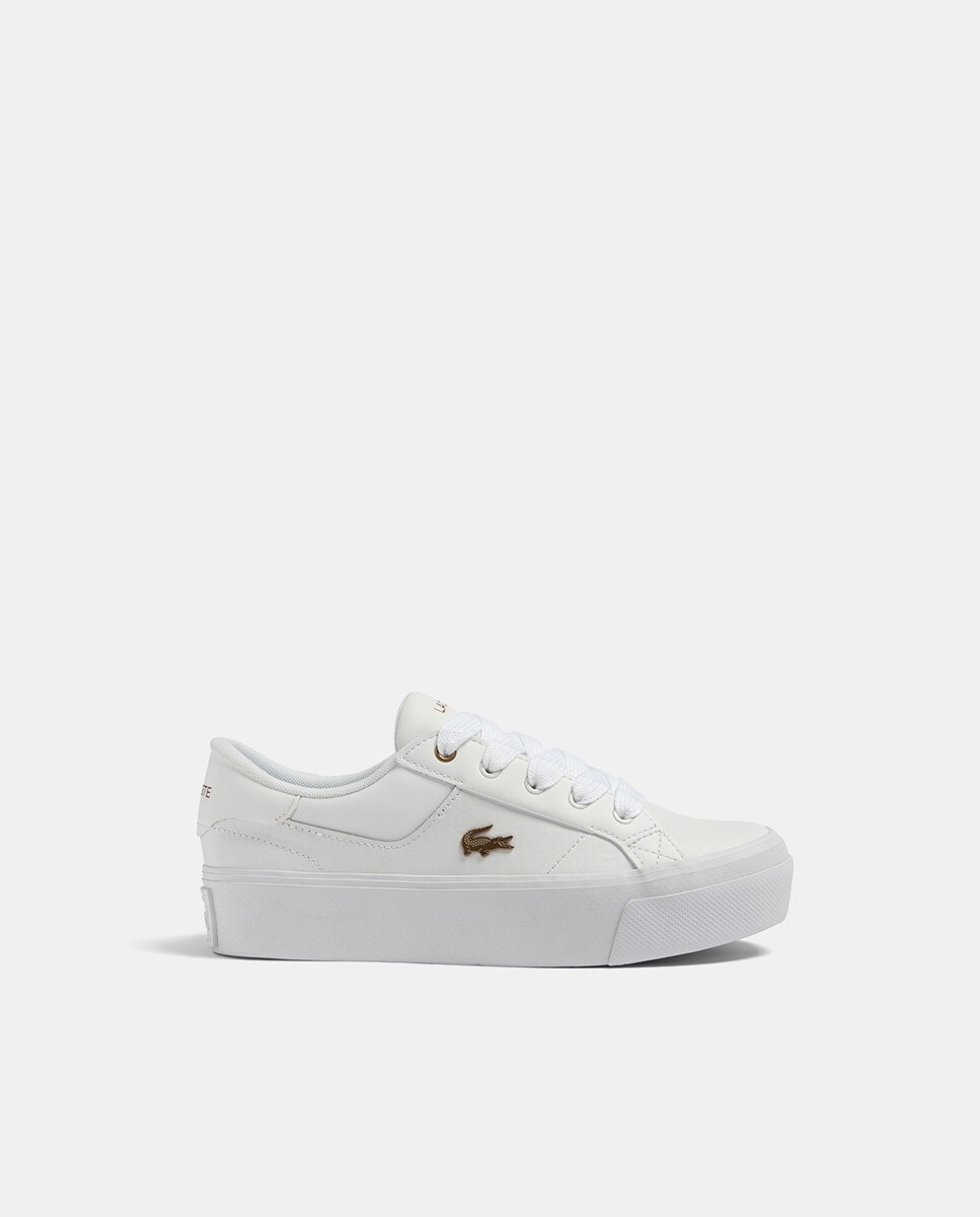 

Низкие женские кроссовки Ziane Platform в форме шлема с логотипом сбоку и шнуровкой Lacoste, белый