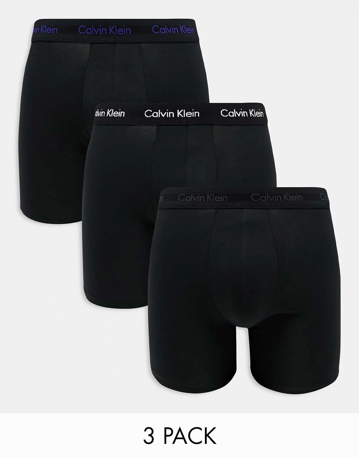 

Три пары плавок Calvin Klein с контрастным поясом с логотипом черного цвета