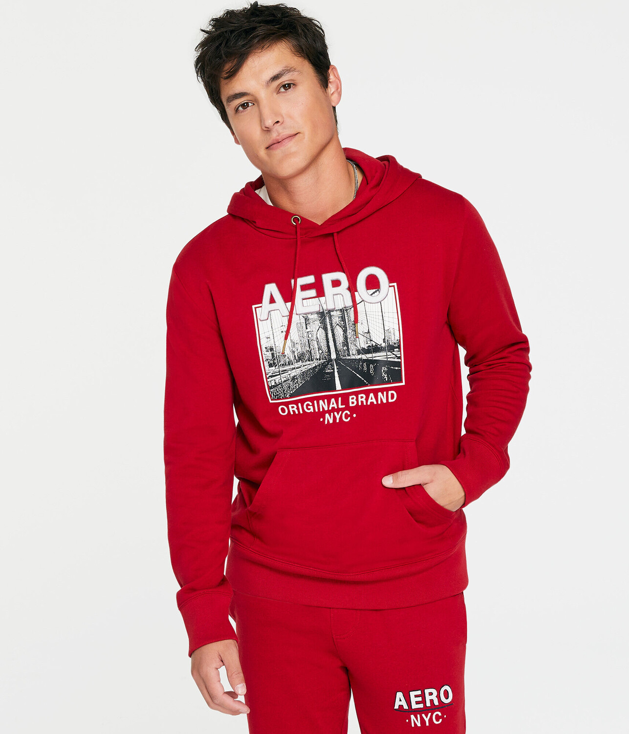 

Пуловер с капюшоном Aero Bridge Image Aeropostale, красный