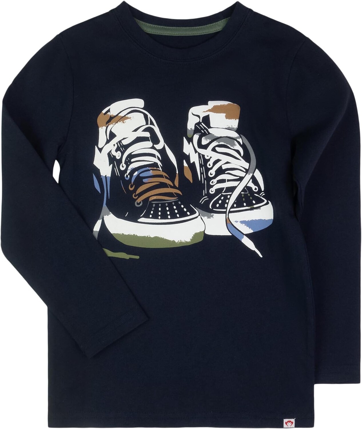 

Футболка Appaman Kids Sneaker Game Graphic Long Sleeve Tee, цвет Navy Blue