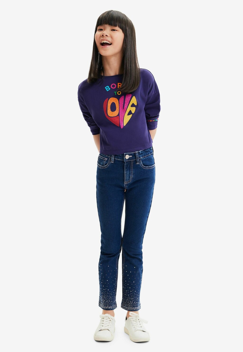 

Футболка с длинным рукавом Cropped Love Desigual, синий