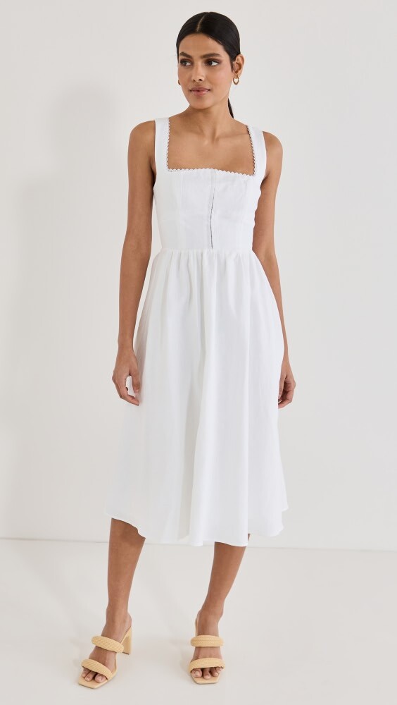 

Платье Reformation Tagliatelle Linen, белый