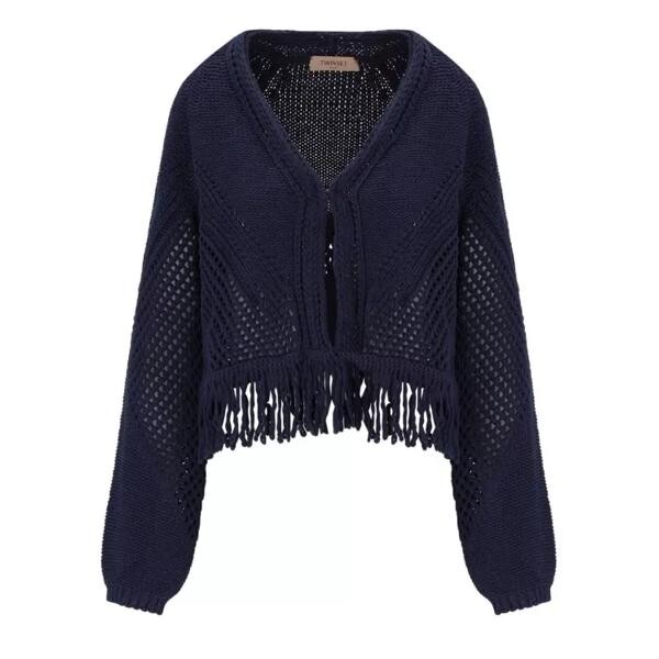 Кардиган fringed cardigan Twin-Set, синий