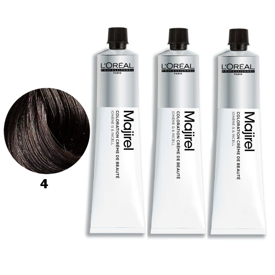 

Набор: стойкая краска для волос - цвет 4 коричневый L'Oréal Professionnel Majirel, 3x50 мл