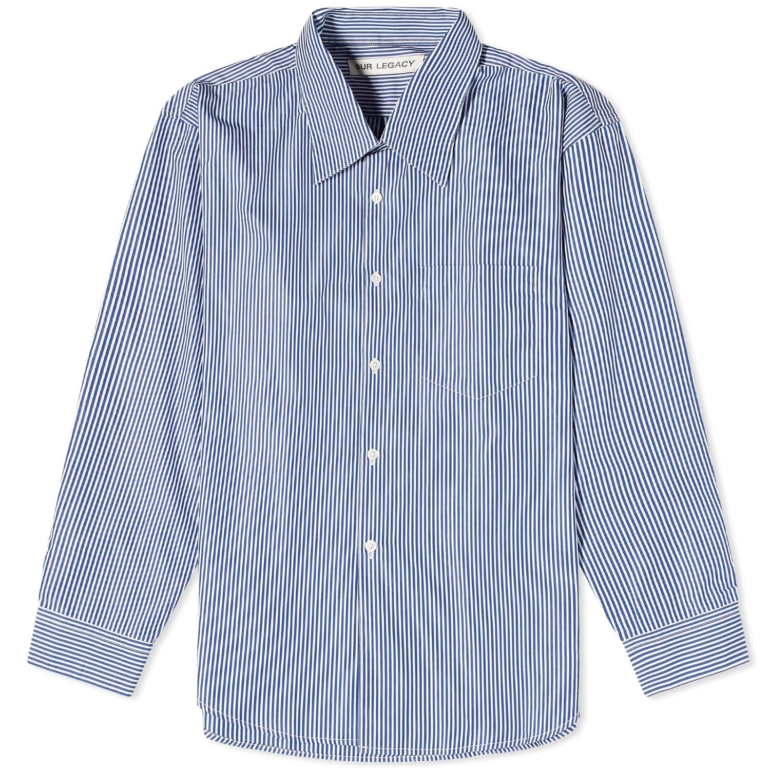 

Рубашка Our Legacy Coco 70S, цвет Blue Mid Mgmt Stripe