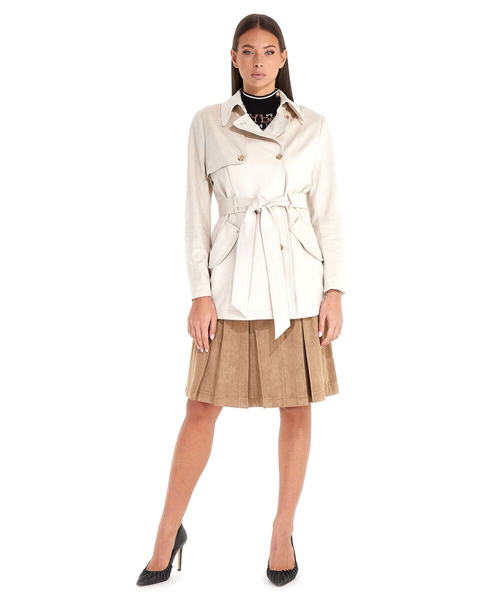 

Женский короткий замшевый тренч Marciano by Guess, бежевый