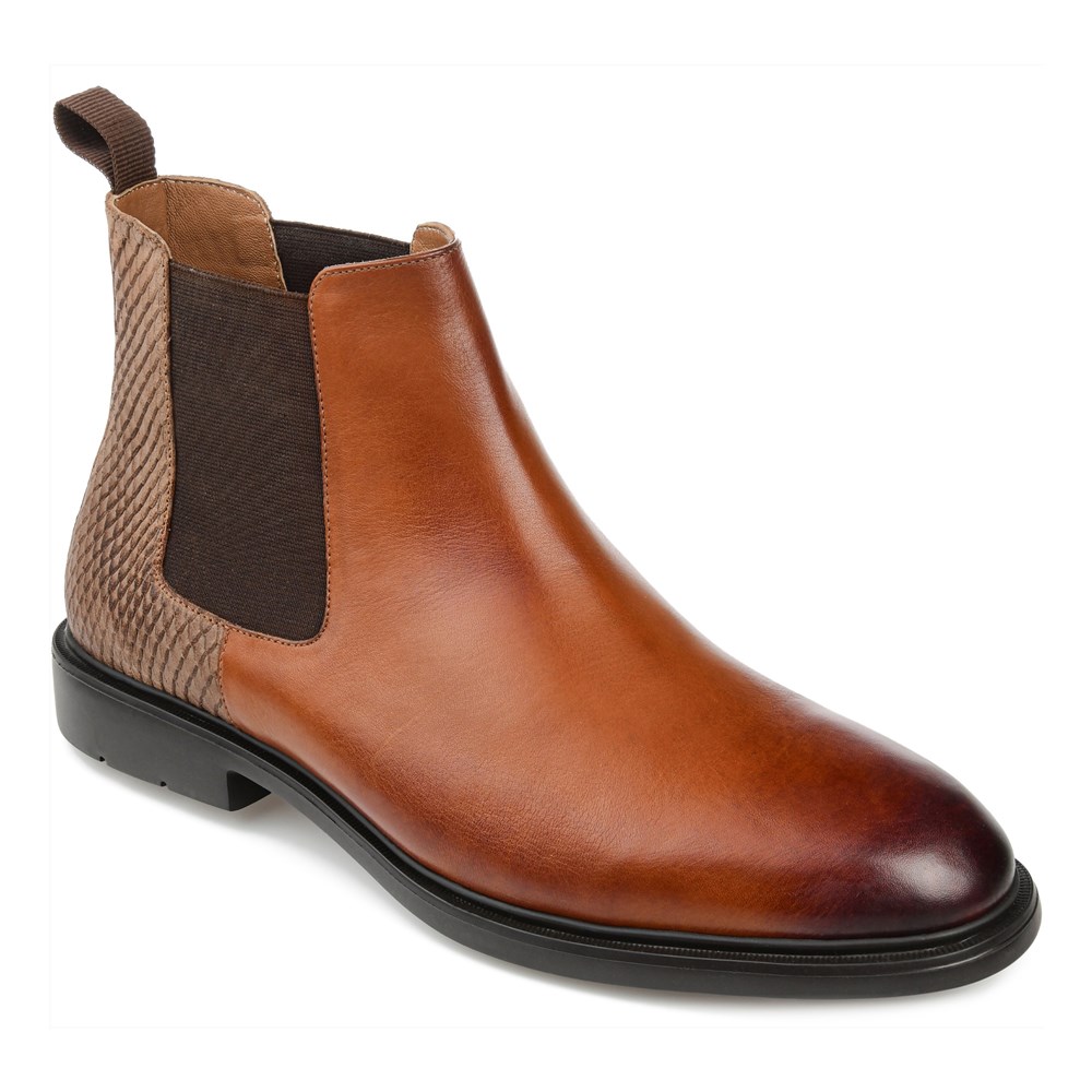 Мужские ботинки челси Oswald с простым носком Thomas & Vine, цвет cognac leather