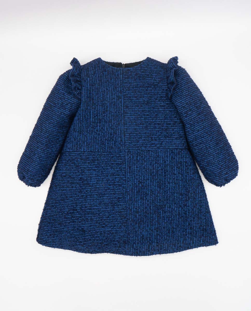 Платье для девочки из голубого твида Fina Ejerique, синий цена и фото