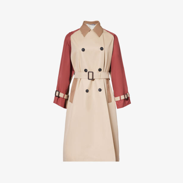 

Пальто canasta с контрастными вставками из смесового хлопка Weekend Max Mara, цвет honey