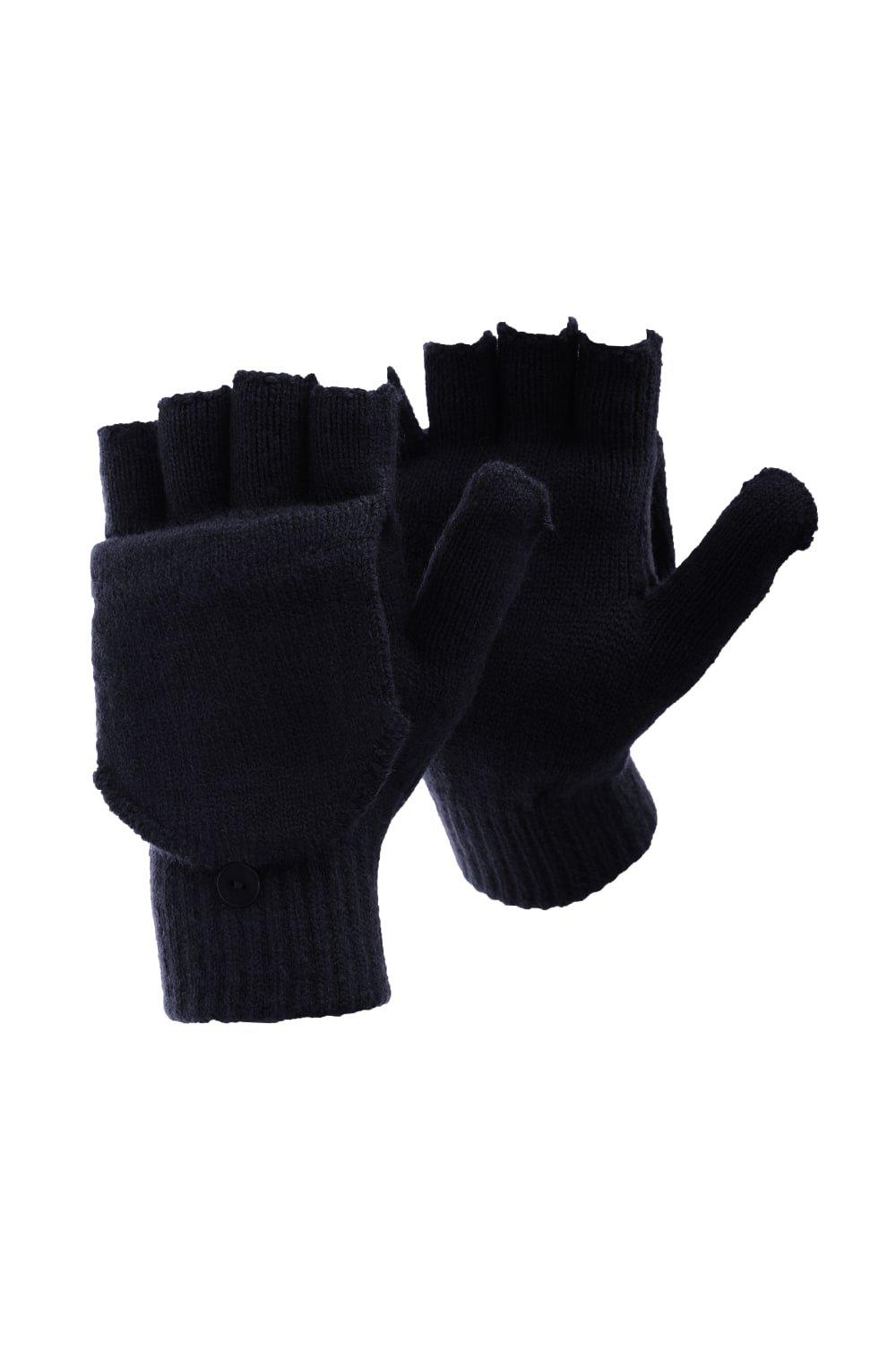 Простые тепловые зимние перчатки без пальцев с шапочкой Floso, темно-синий фото