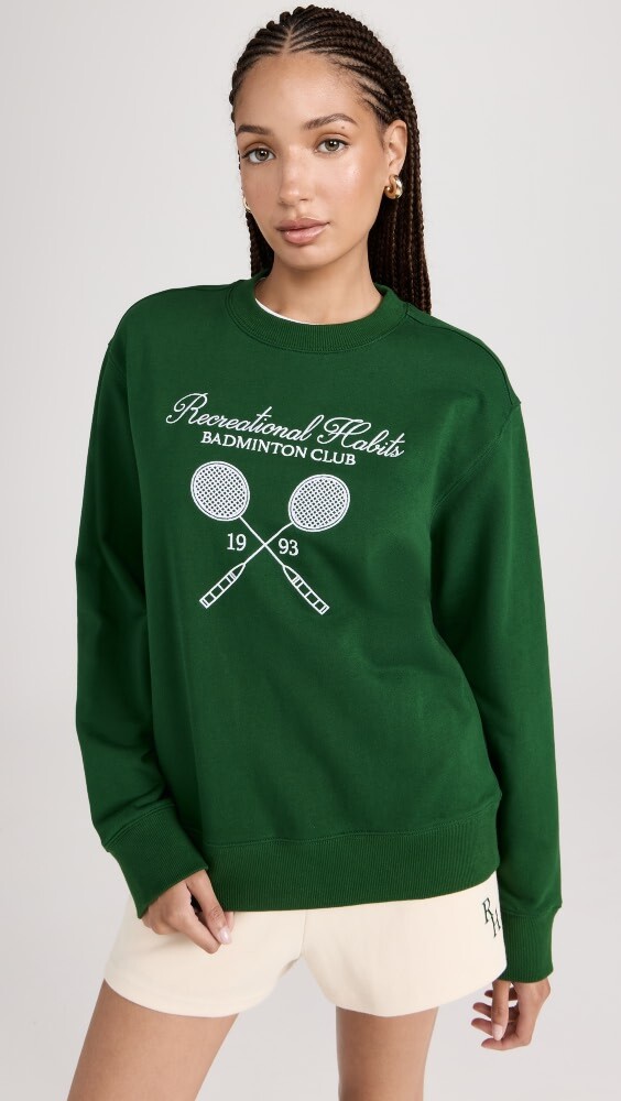 

Толстовка Recreational Habits Badminton Crewneck, зеленый