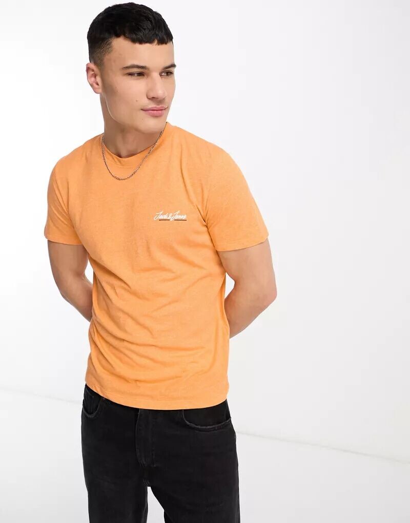 

Оранжевая футболка Jack & Jones с логотипом на груди