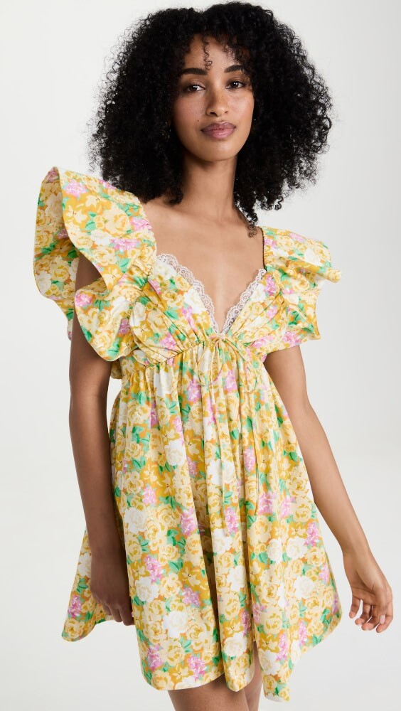 

Платье мини For Love & Lemons Tamra, желтый