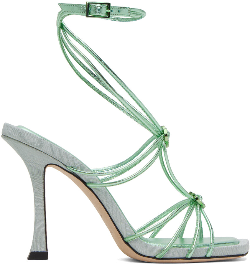

Зеленые босоножки на каблуке India 100 Дымчатые Jimmy Choo