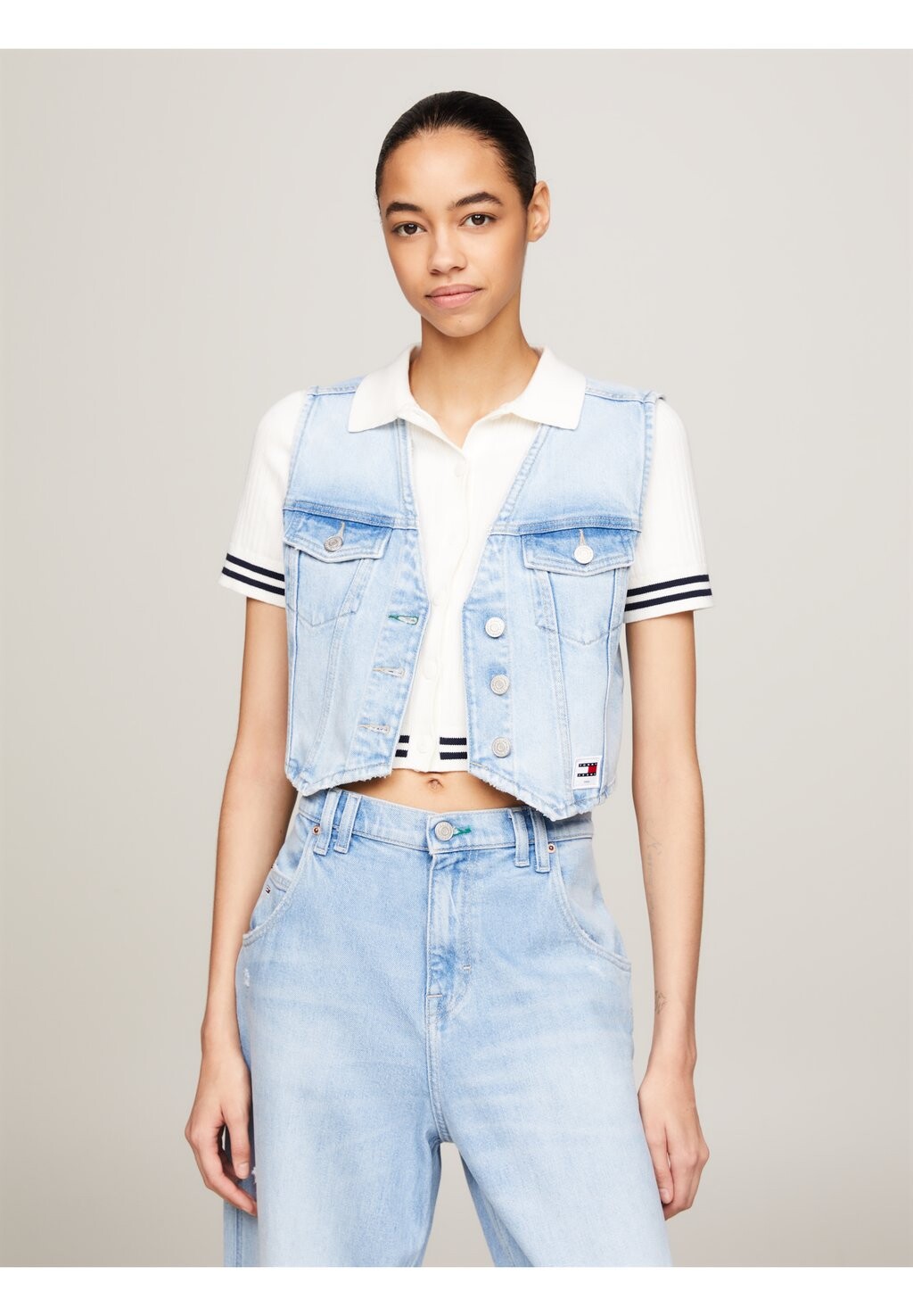 

Блуза на пуговицах Tommy Jeans, светло-голубой деним