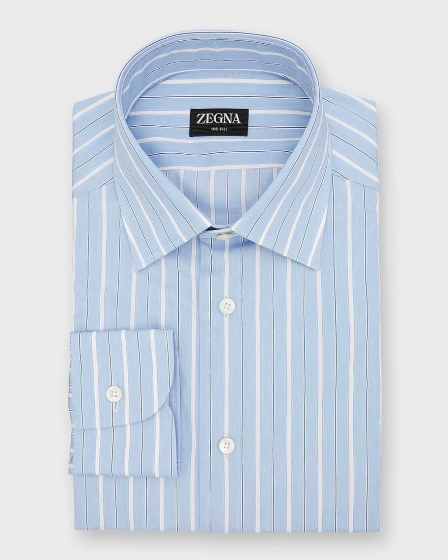 

Мужская классическая рубашка в полоску из хлопка 100 Fili ZEGNA