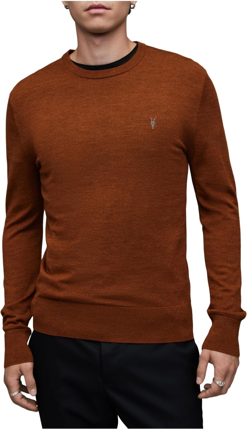 

Свитер Mode Merino с круглым вырезом AllSaints, цвет Rust Brown Marl