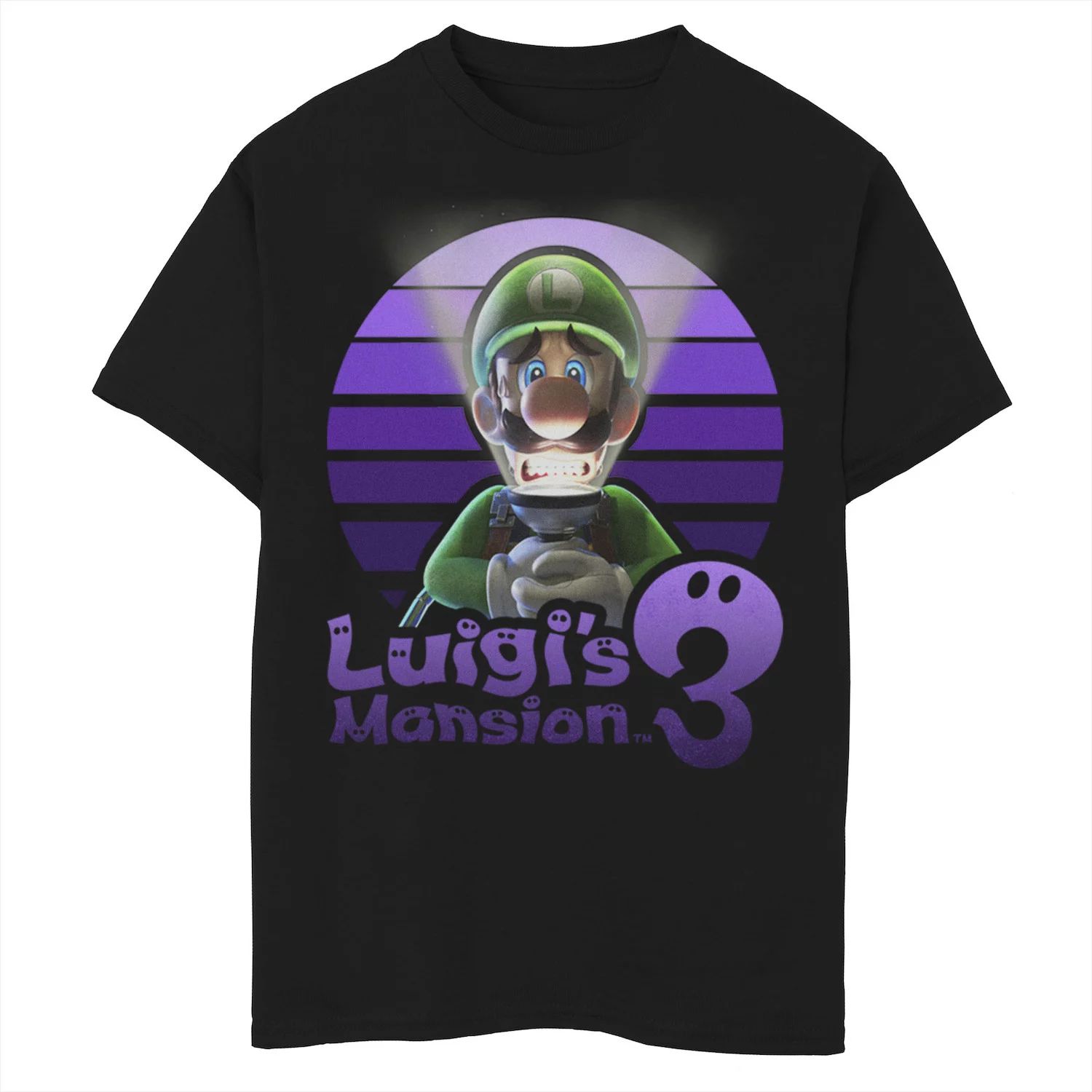 Фиолетовая футболка Luigi's Mansion 3 Luigi's Mansion 3 для мальчиков 8–20 лет с рисунком портрета Luigi Licensed Character
