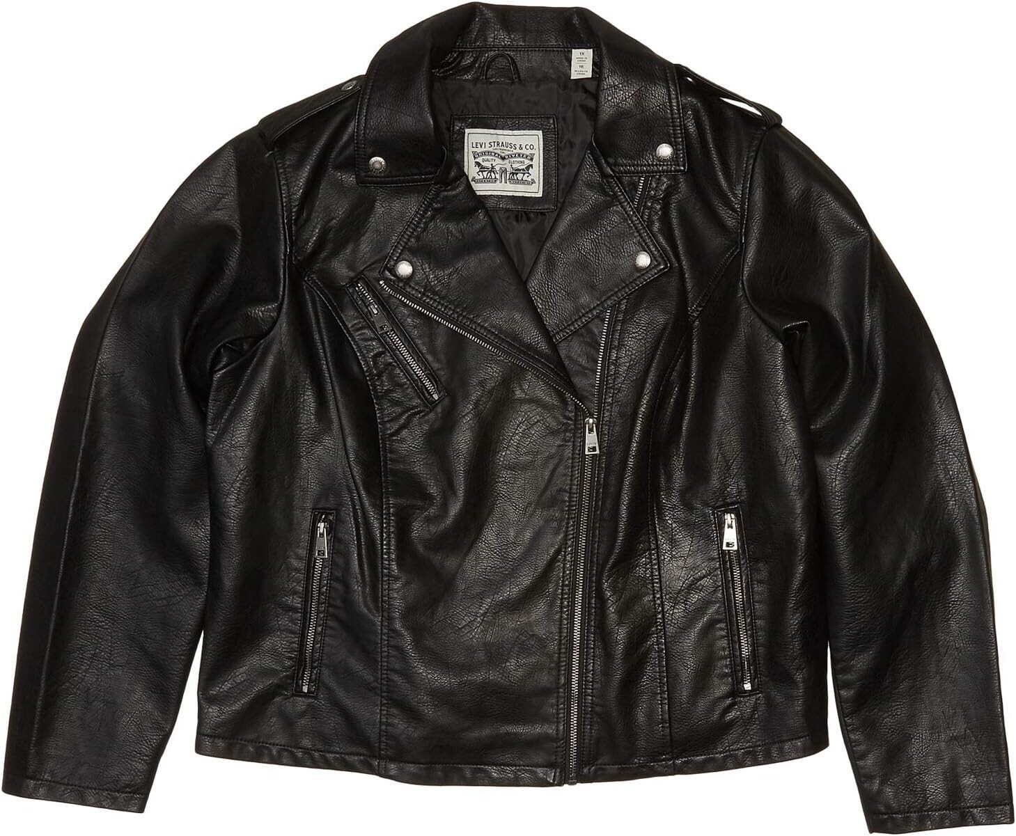 

Куртка Plus Size Classic Asymmetrical Faux Leather Motorcycle Jacket Levi's, черный
