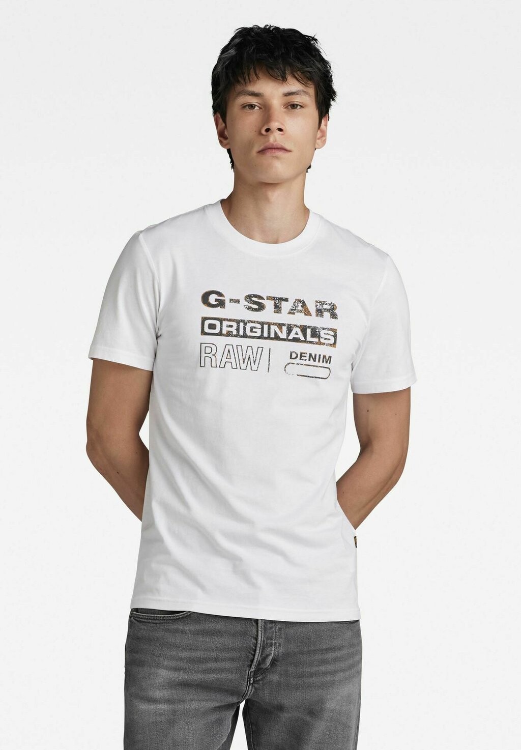 

Футболка с принтом DISTRESSED ORIGINALS G-Star, цвет white