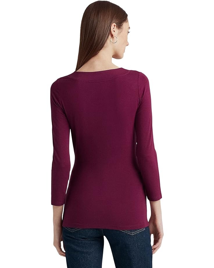 

Топ LAUREN Ralph Lauren Wrap-Style Jersey Top, цвет Plum Caspia