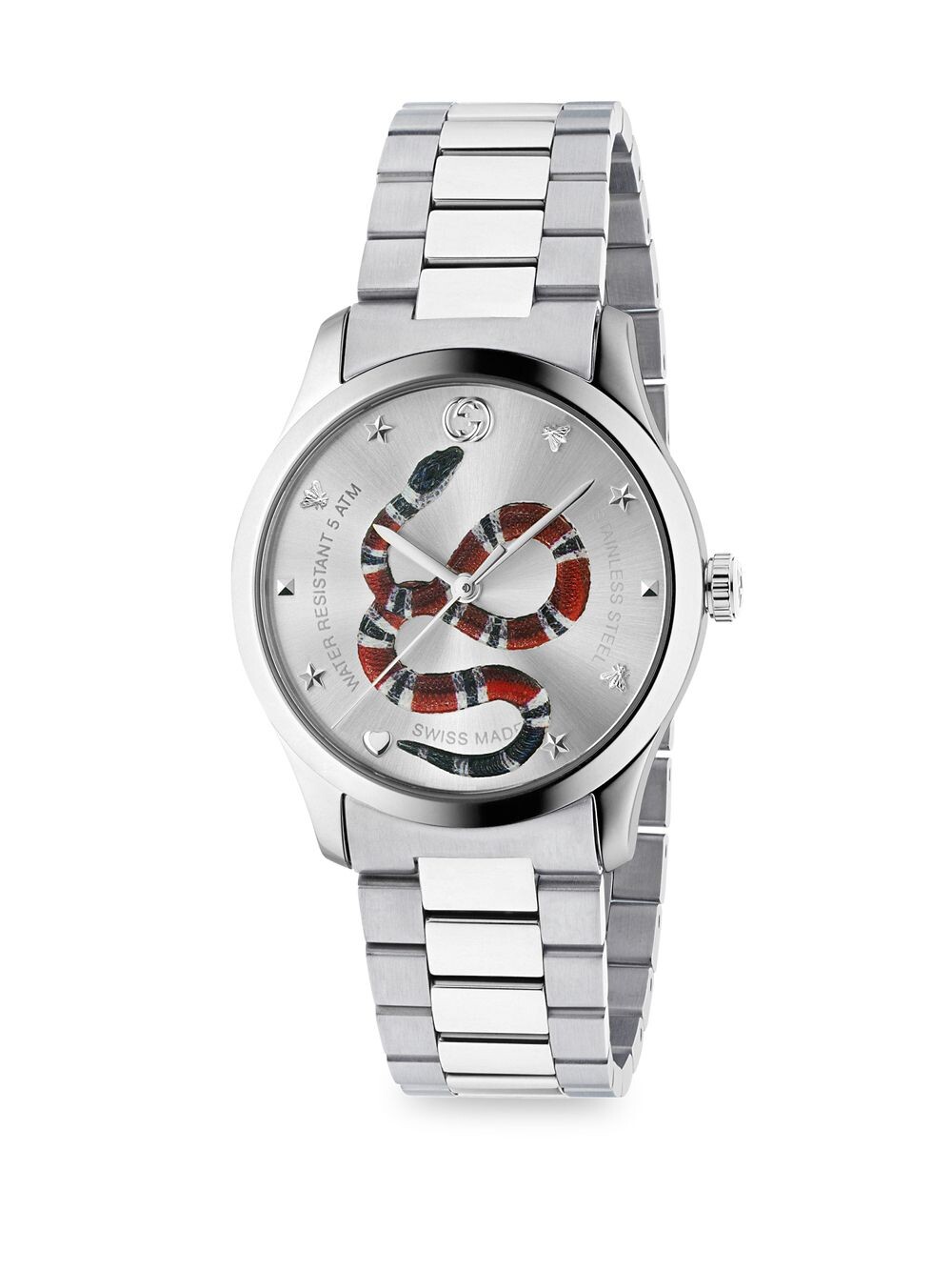 

Часы-браслет G-Timeless Snake Link Gucci, серебряный