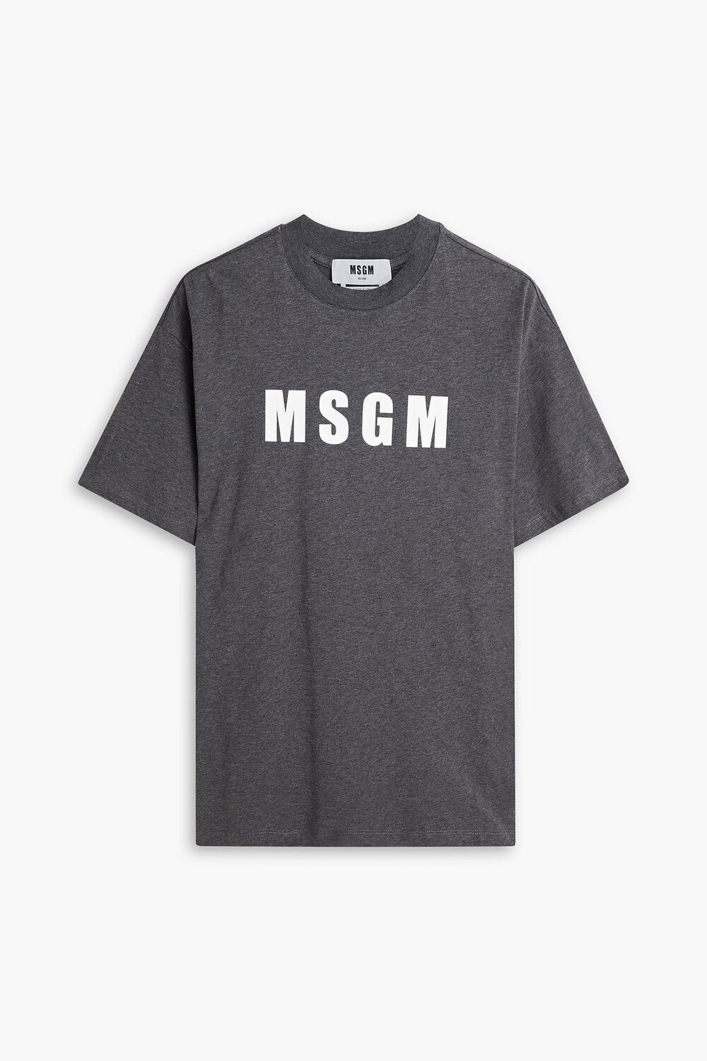 

Футболка из хлопкового джерси с принтом MSGM, антрацит