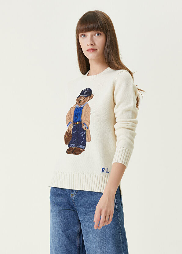 

Кремовый свитер с круглым вырезом polo bear Polo Ralph Lauren, Бежевый