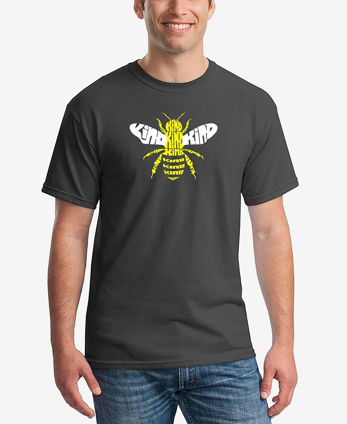 Мужская футболка с коротким рукавом Bee Kind Word Art LA Pop Art, серый лч 87 ты пчела я пчеловод электронная схема
