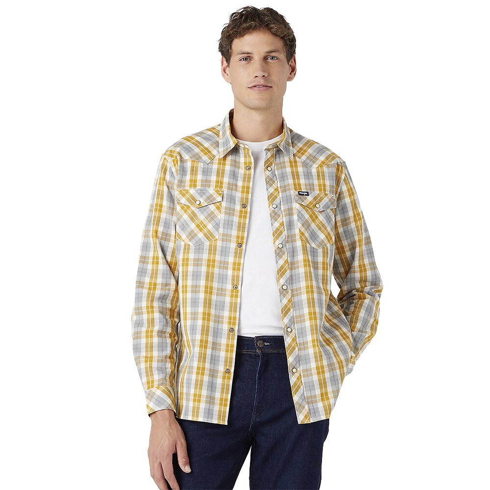 

Рубашка с длинным рукавом Wrangler Western Regular Fit, желтый
