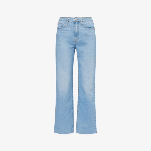 Прямые джинсы Le Jane из эластичного смесового денима с высокой посадкой Frame, цвет gloomy skies