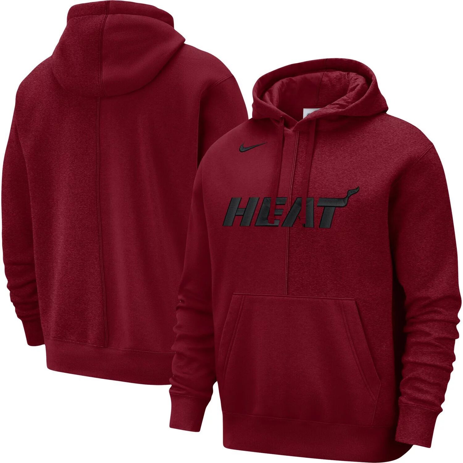 

Мужской красный пуловер с капюшоном Miami Heat Courtside Versus Stitch с разрезом Nike