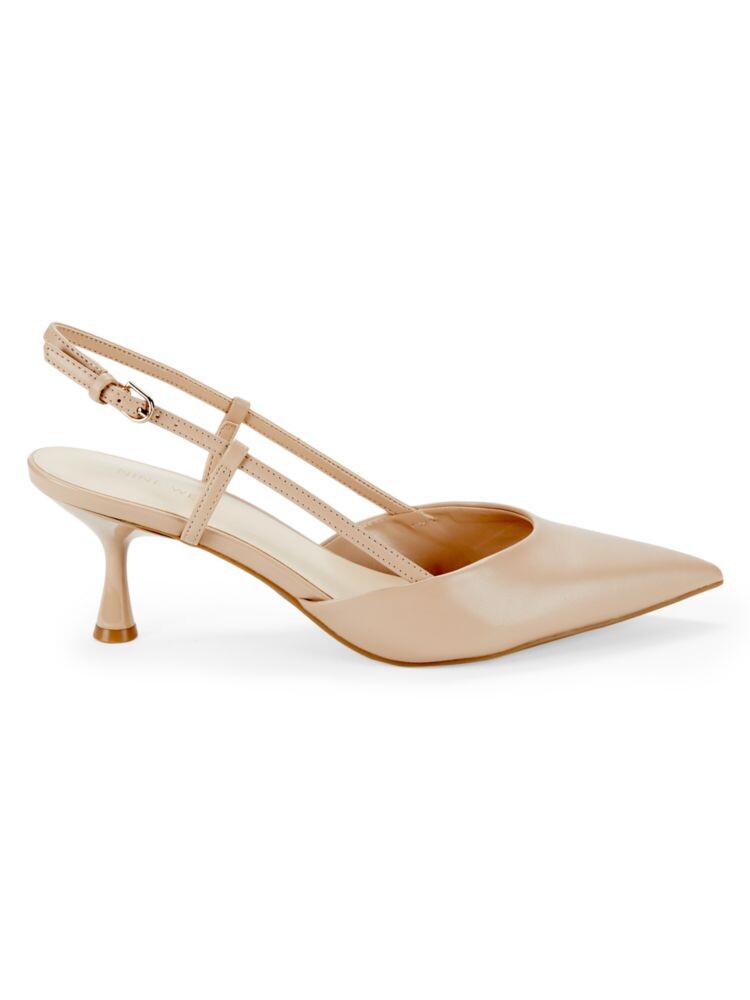 

Туфли-лодочки на каблуке с открытой пяткой Nine West, цвет Light Natural