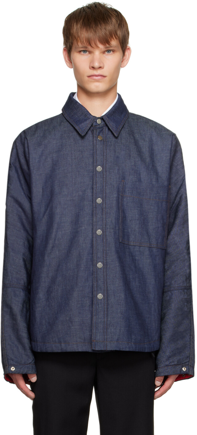 

Темно-синяя джинсовая куртка Le Chouchou La Surchemise de Nmes Jacquemus, Синий